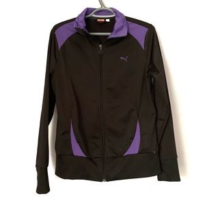 Puma Black and Purple Track Jacket Ladies Large